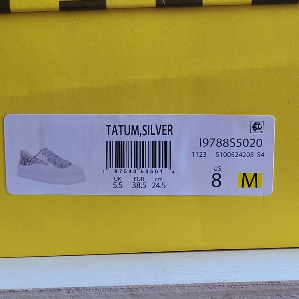 $79 NWT SAM EDELMAN Silver Platform Sneaker - Picture 11 of 12
